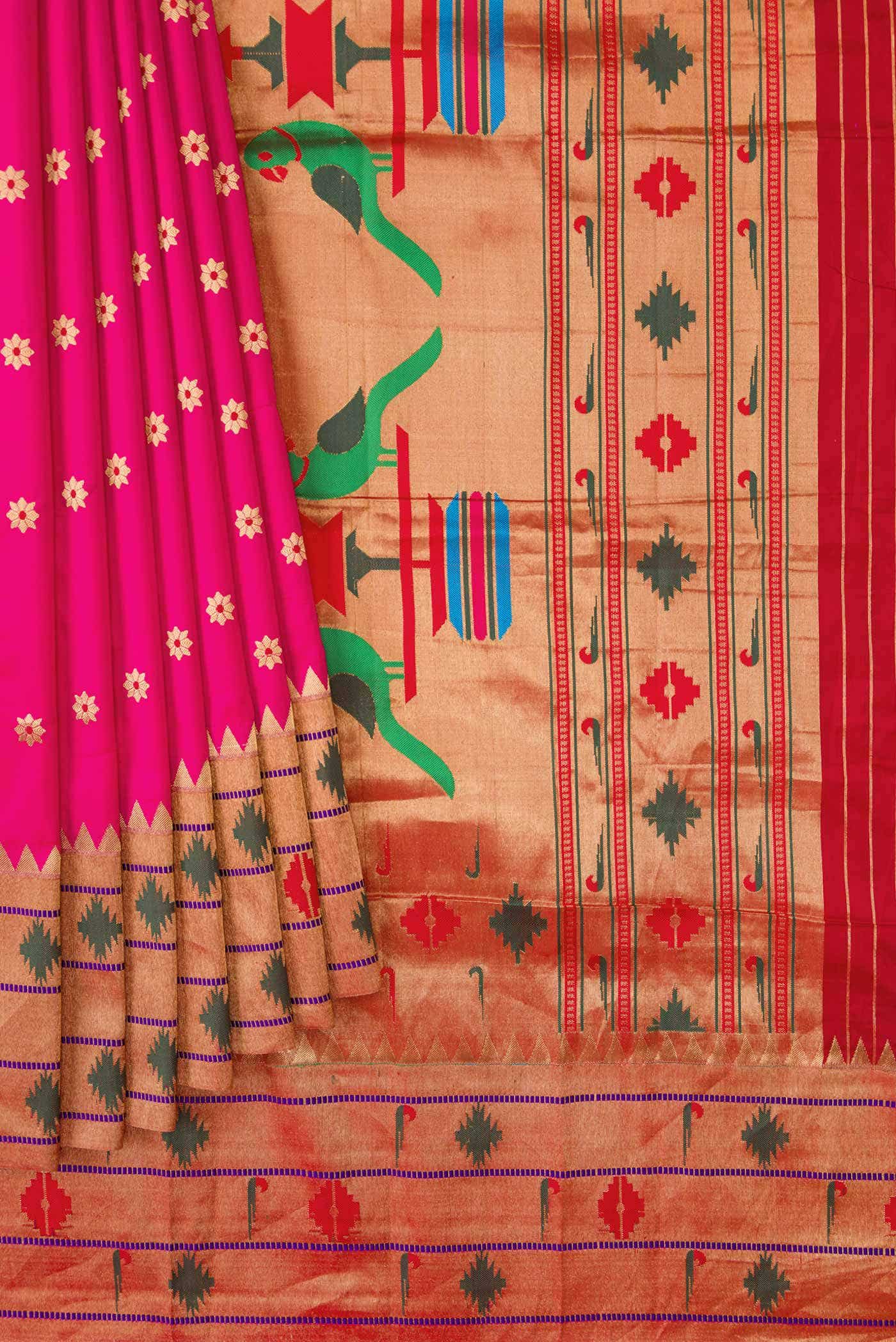 Pink Paithani Silk Saree