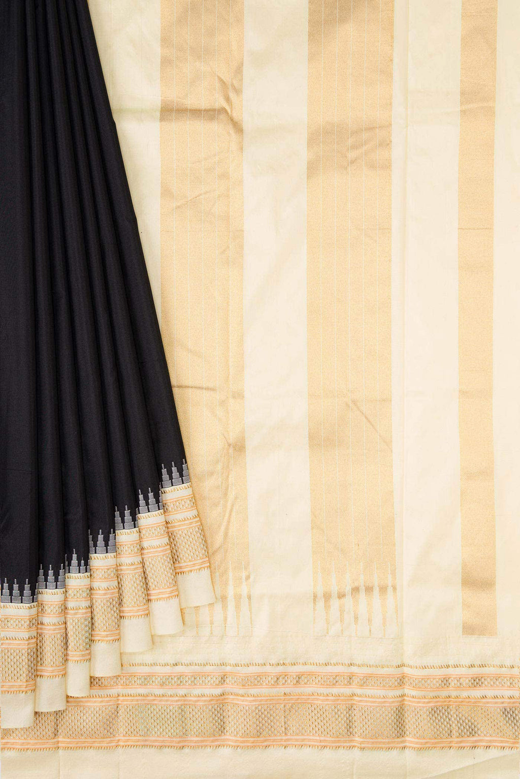 Black Dual Tone Kanchipuram Silk Saree
