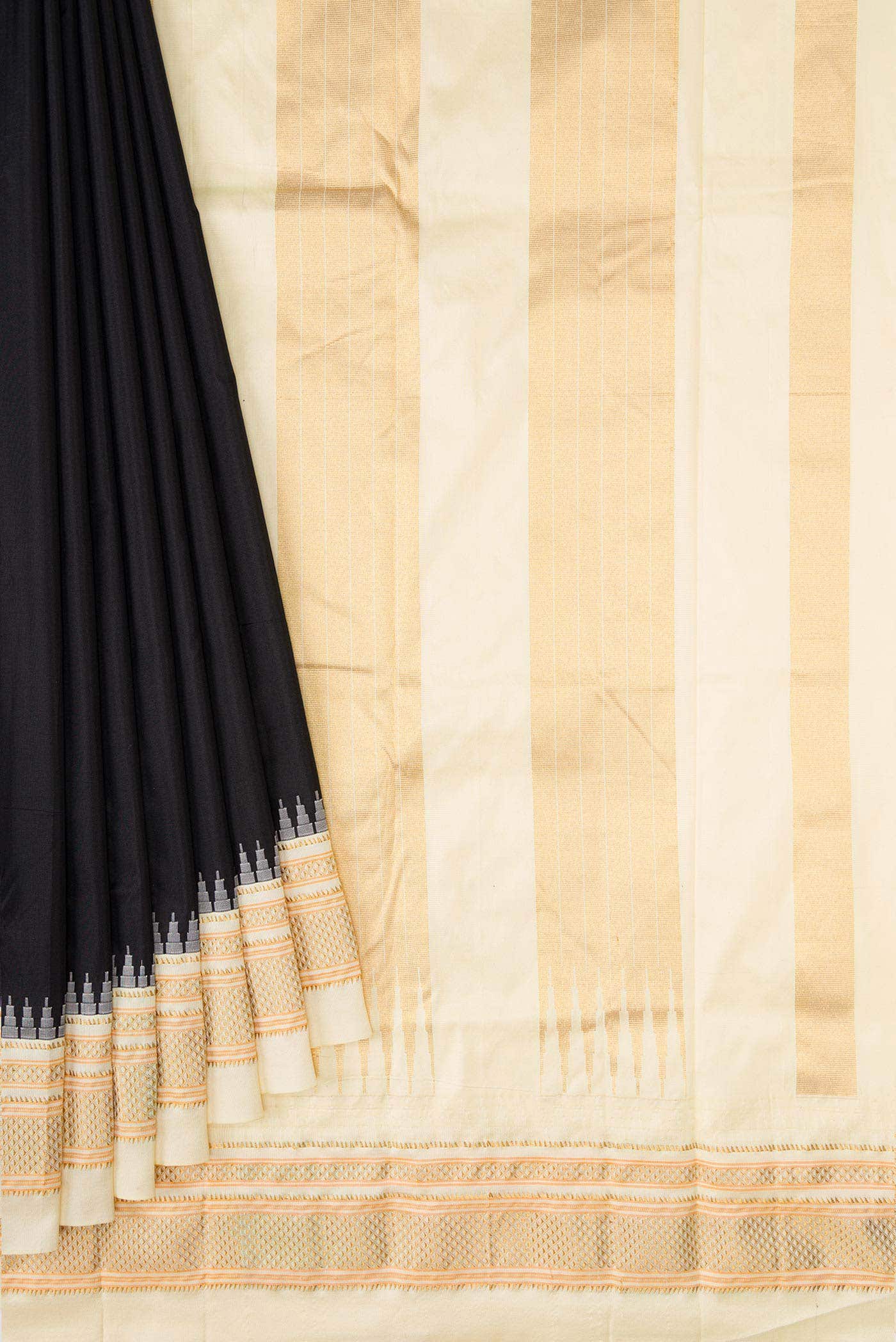 Black Dual Tone Kanchipuram Silk Saree