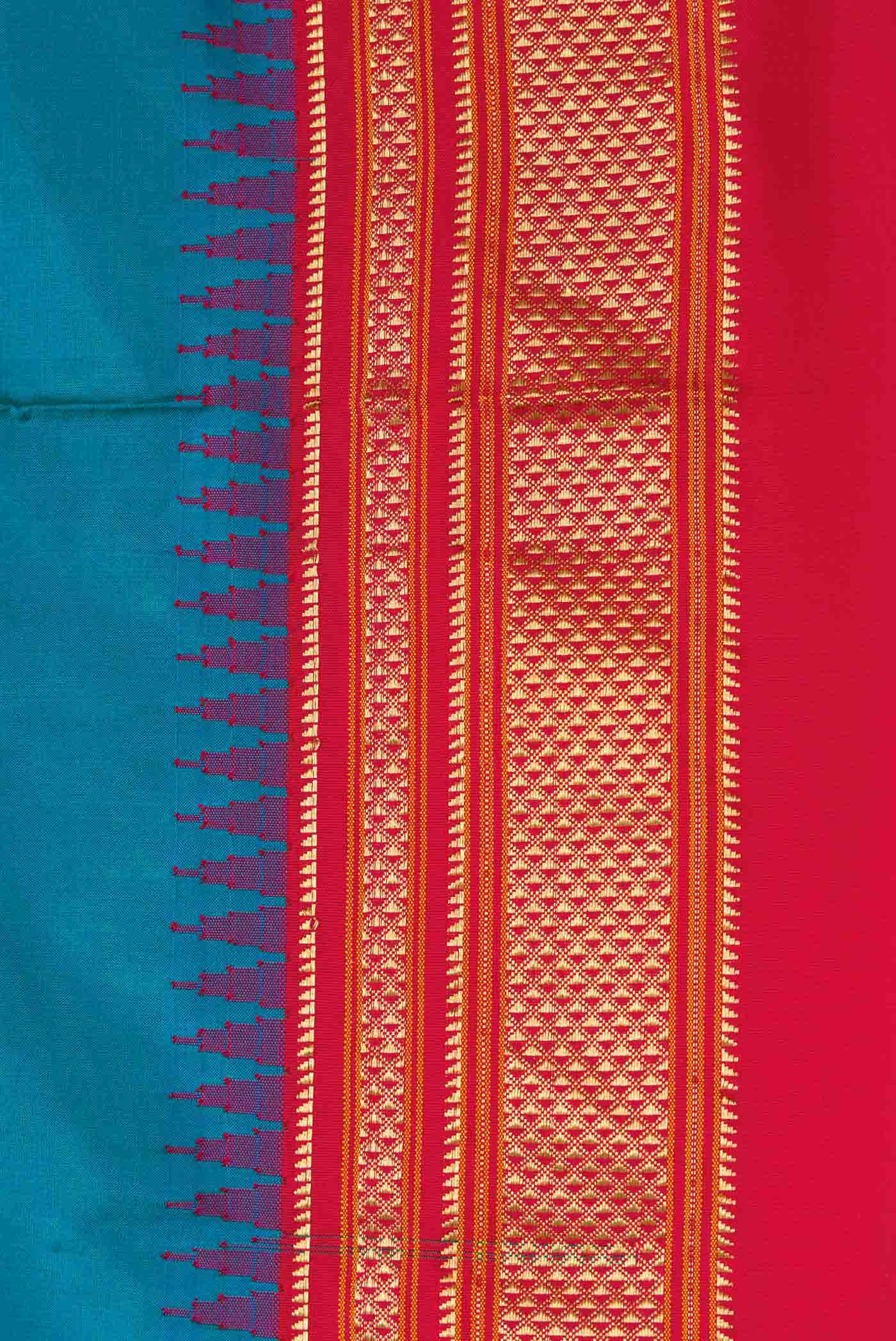 Aqua Blue Dual Tone Kanchipuram Silk Saree