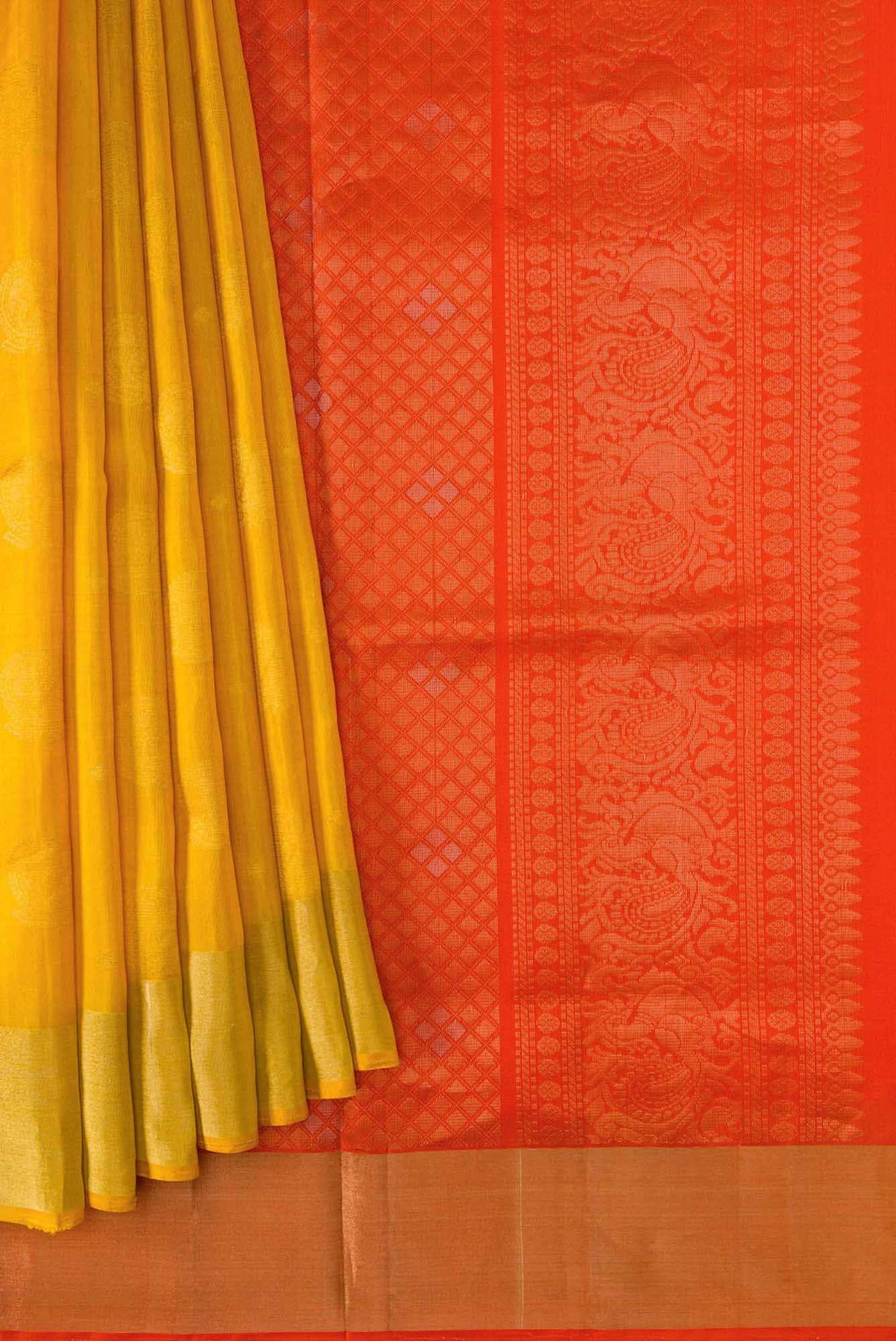 Mustard Dual Tone Soft Silk Saree