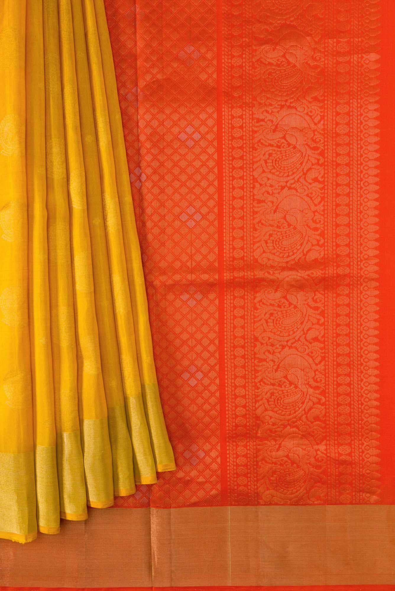 Mustard Dual Tone Soft Silk Saree