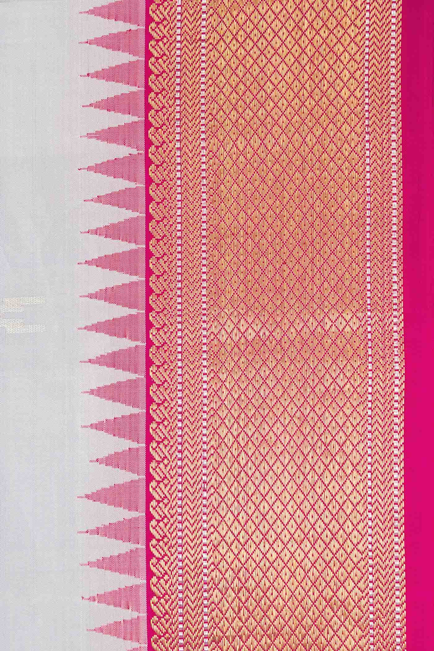 Pure Silk Pure Zari Grey Kanchipuram Saree