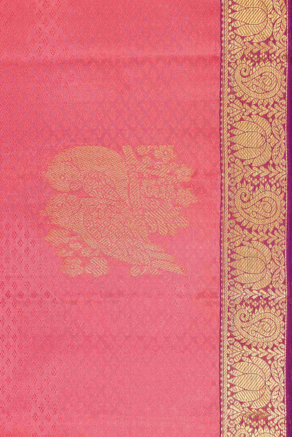 Pure Silk Pure Zari Pink Dual Tone Kanchipuram Saree