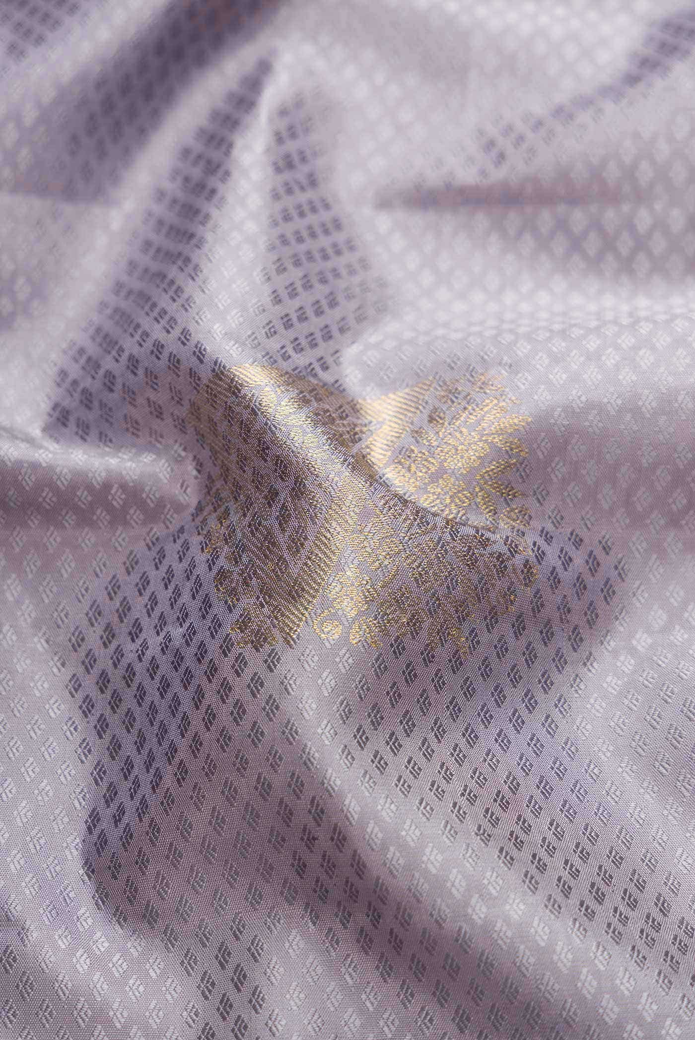 Pure Silk Pure Zari Grey Kanchipuram Saree