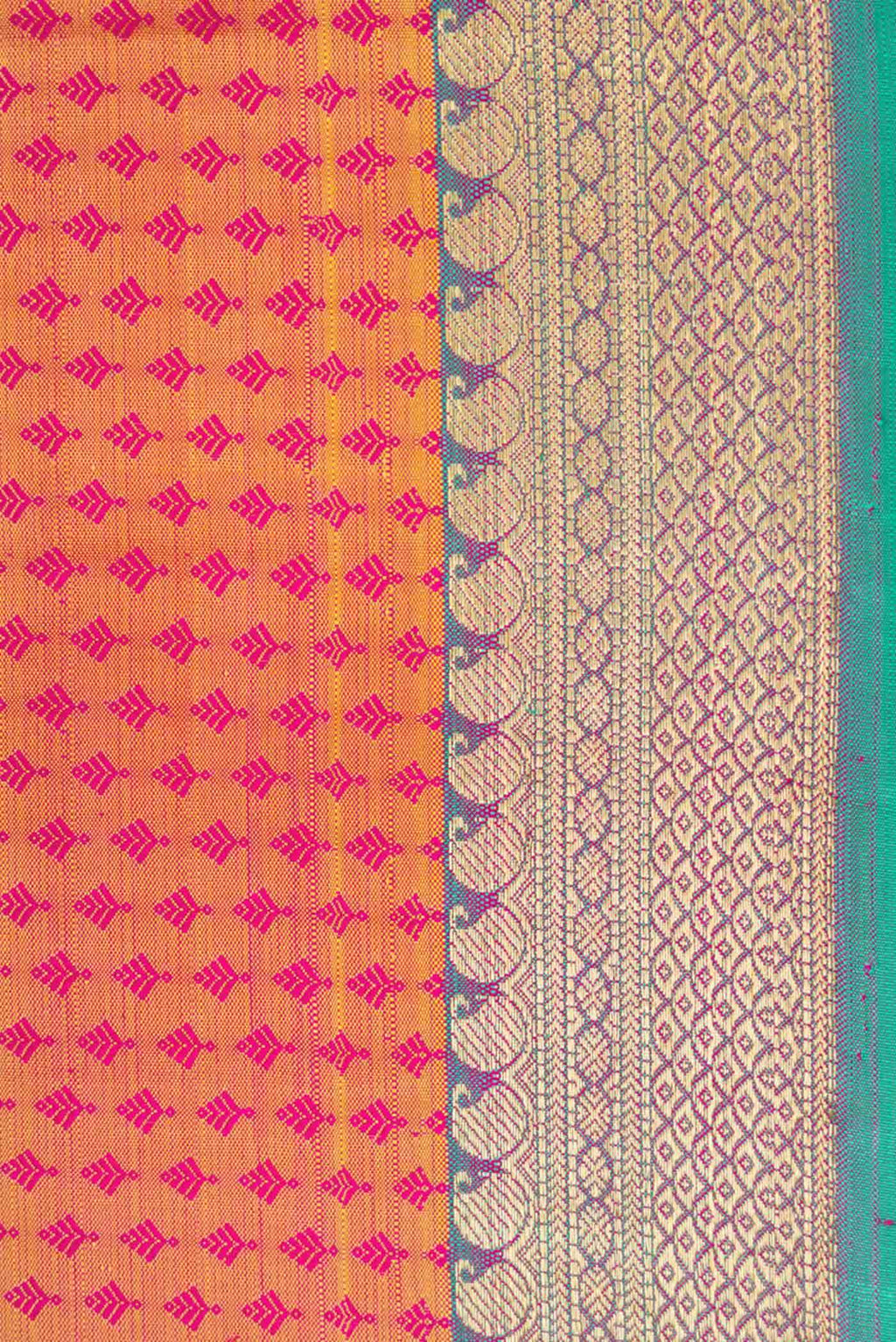 Pure Silk Pure Zari Mustard Kanchipuram Saree