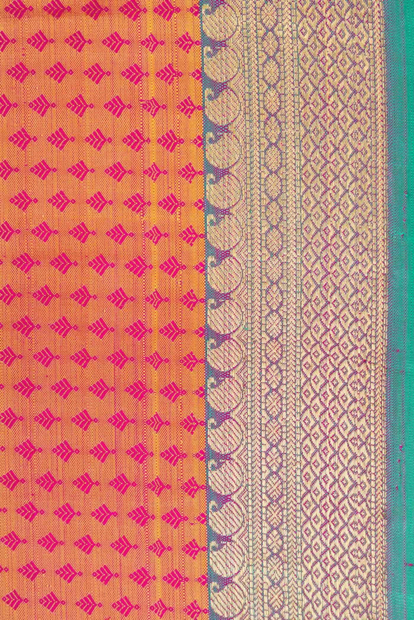 Pure Silk Pure Zari Mustard Kanchipuram Saree