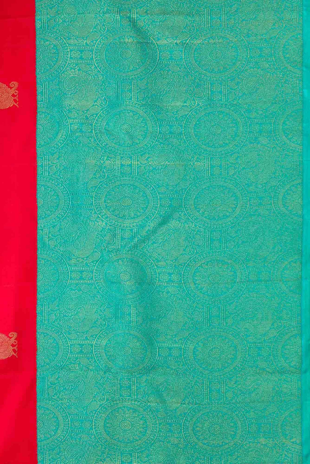 Pure Silk Pure Zari Red Dual Tone Kanchipuram Saree