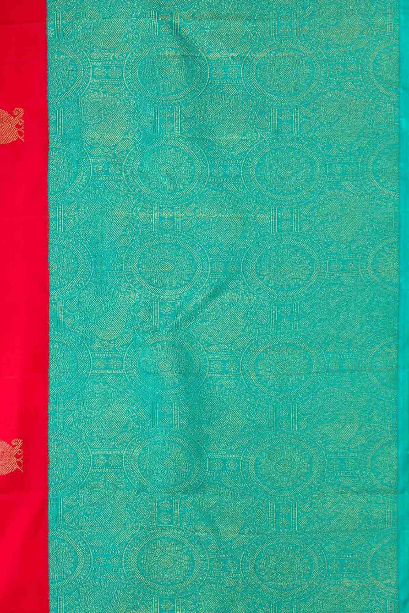 Pure Silk Pure Zari Red Dual Tone Kanchipuram Saree