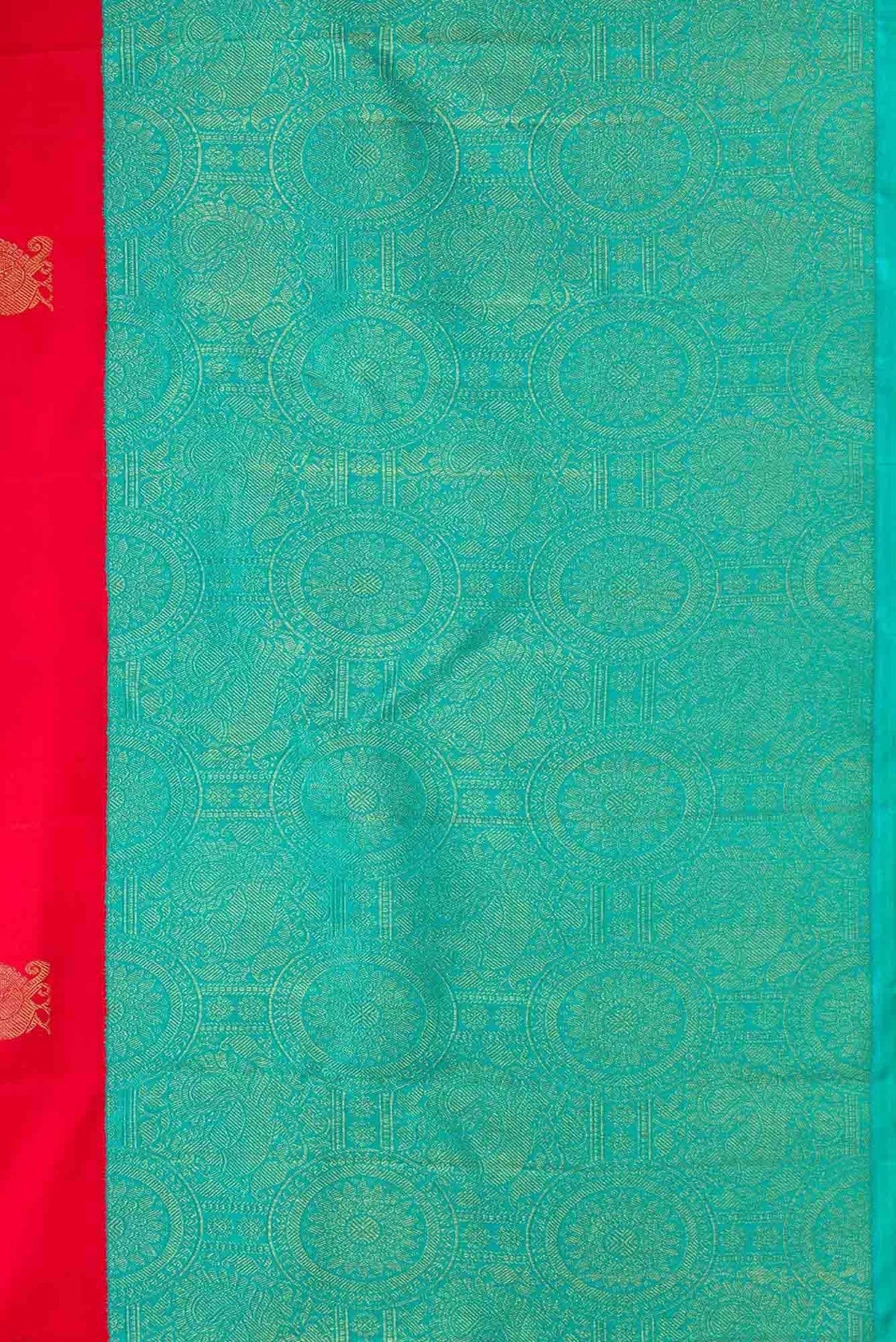 Pure Silk Pure Zari Red Dual Tone Kanjivaram Saree