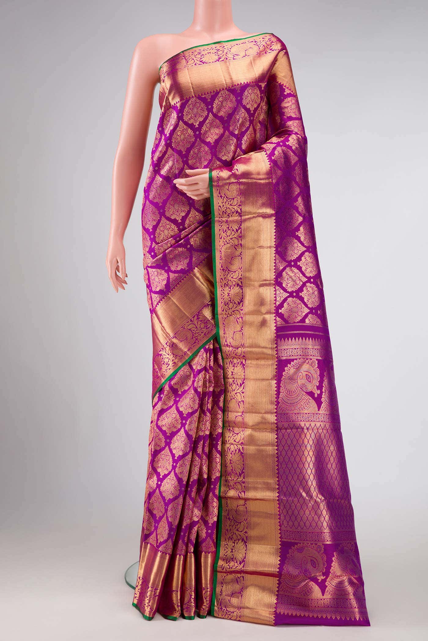 Purple Dual Tone Kanchipuram Silk Saree