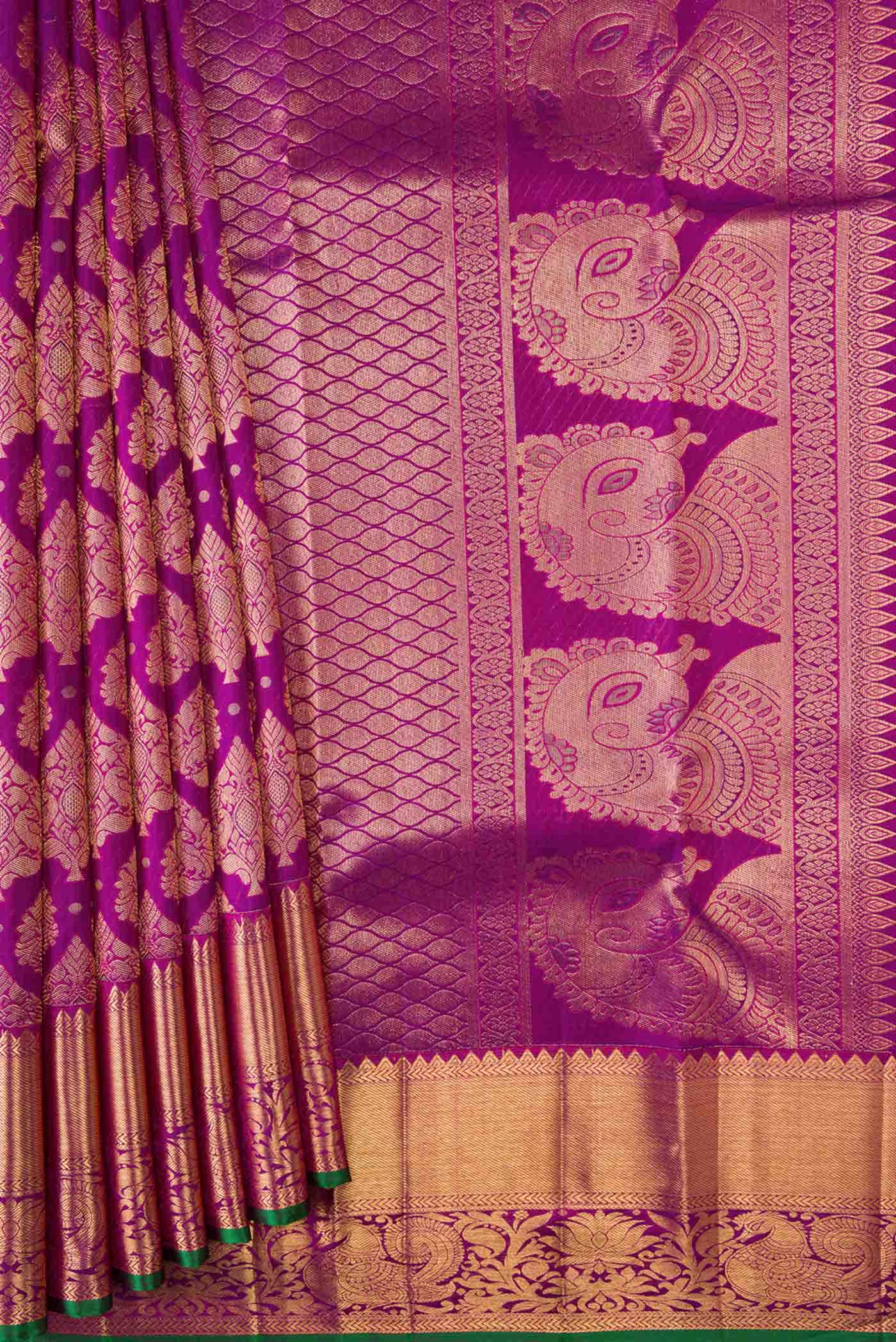 Purple Dual Tone Kanchipuram Silk Saree