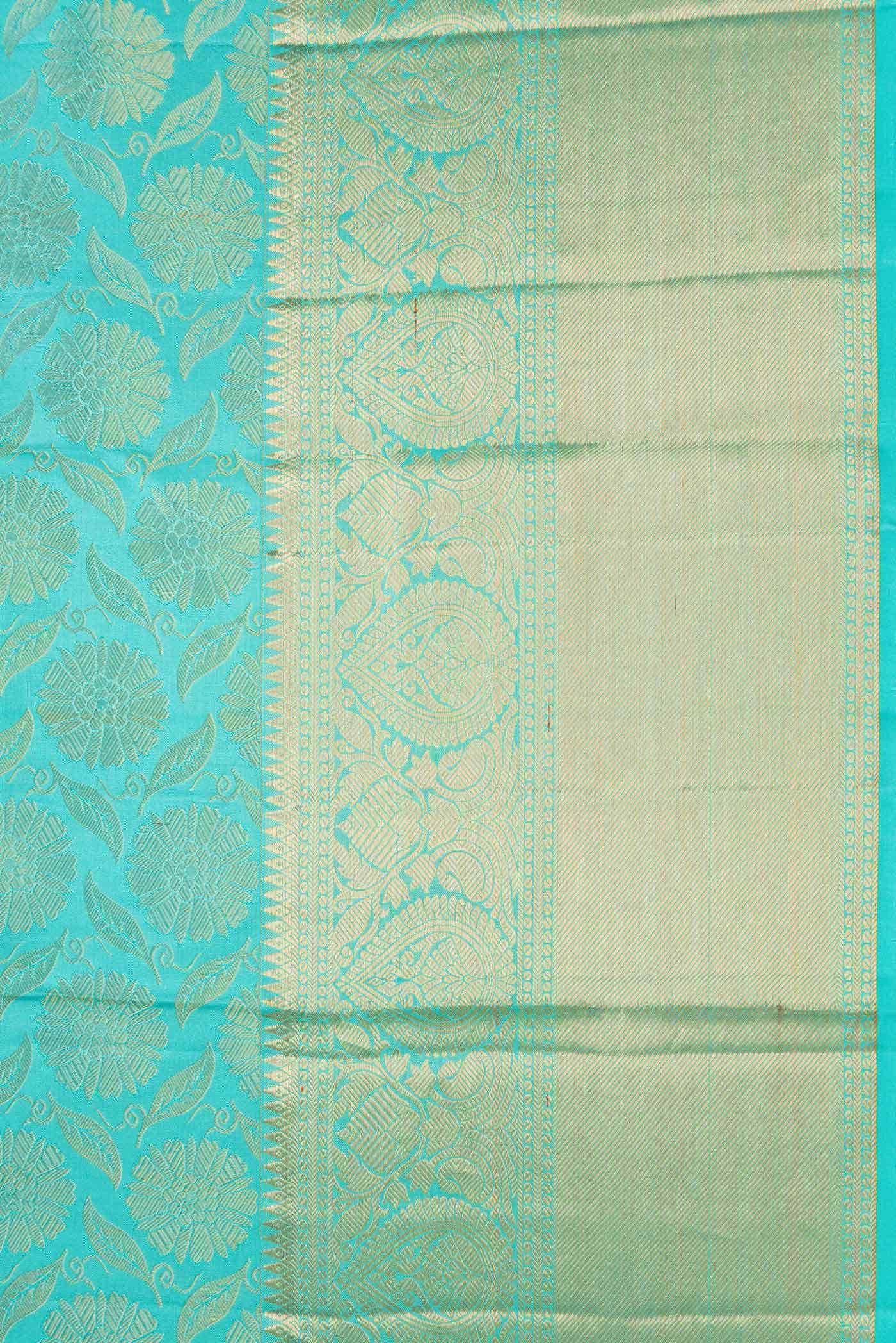 Sky Blue Kanchipuram Silk Saree