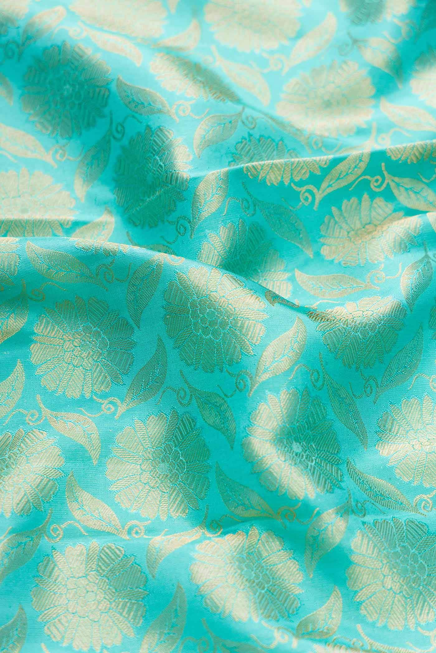 Sky Blue Kanchipuram Silk Saree