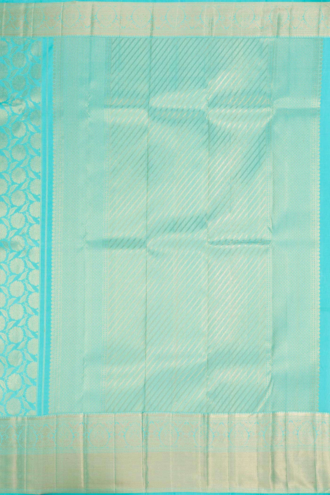 Sky Blue Kanchipuram Silk Saree