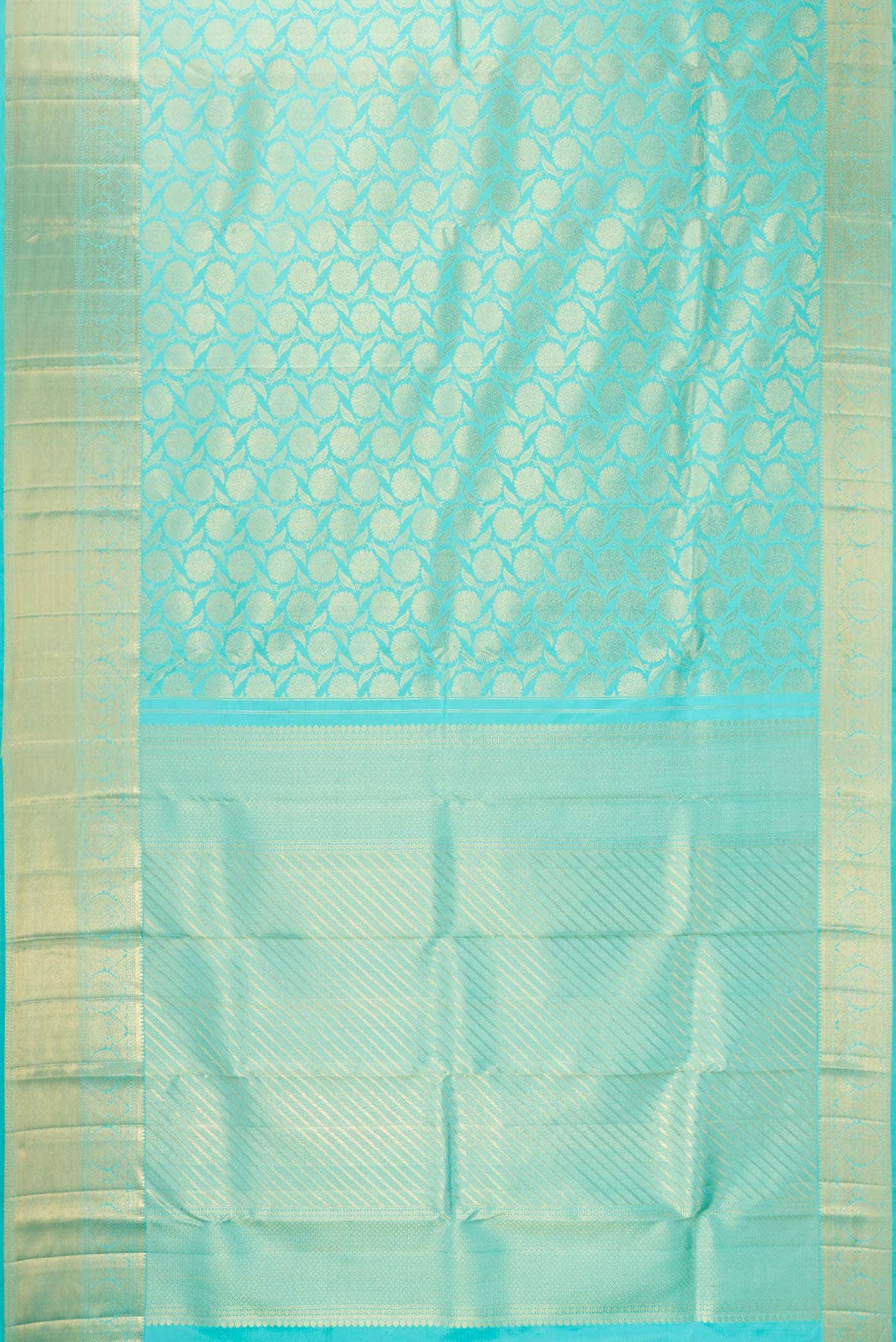 Sky Blue Kanchipuram Silk Saree