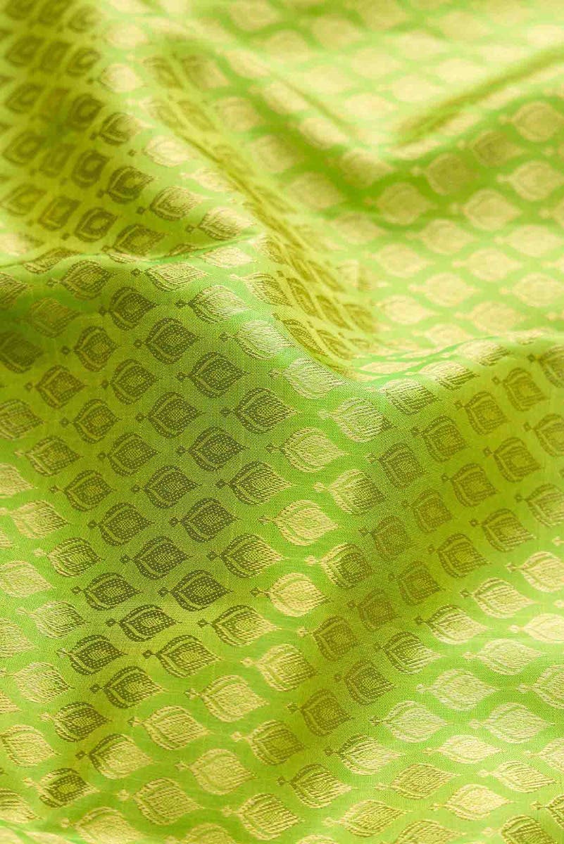 Parrot Green Dual Tone Kanchipuram Silk Saree