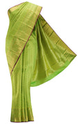 Parrot Green Dual Tone Kanchipuram Silk Saree