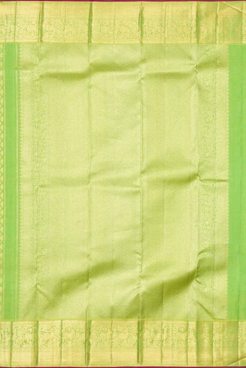 Parrot Green Dual Tone Kanchipuram Silk Saree
