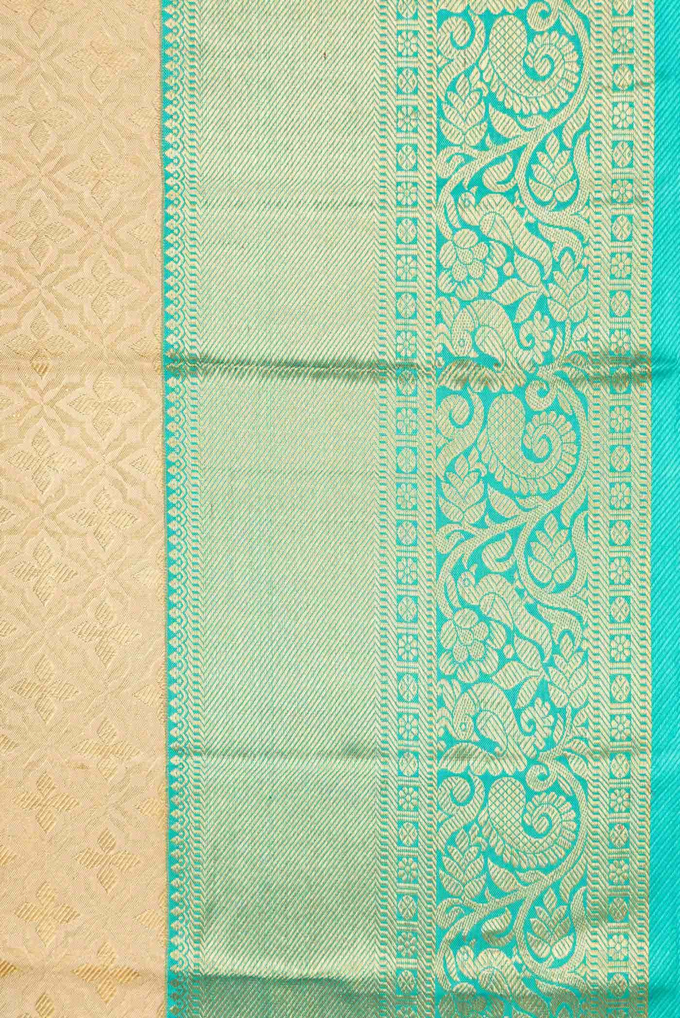 Beige Kanchipuram Silk Saree