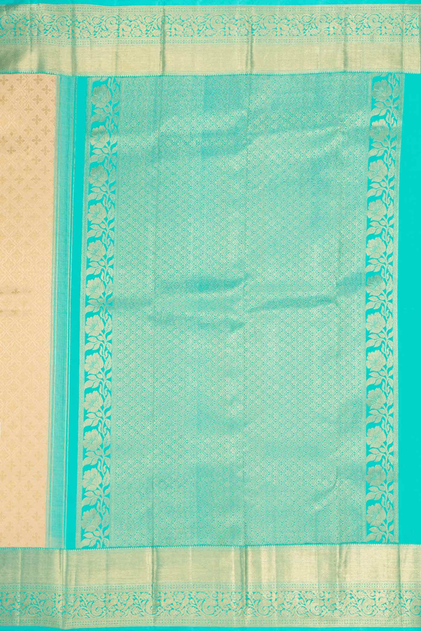 Beige Kanchipuram Silk Saree