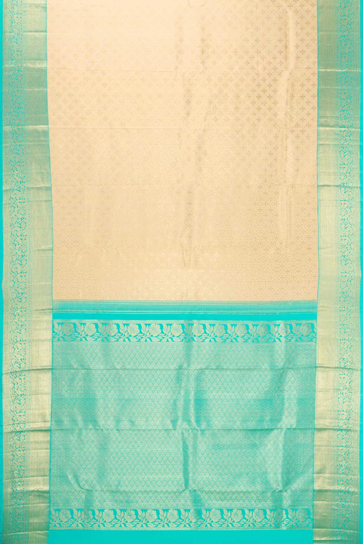Beige Kanchipuram Silk Saree