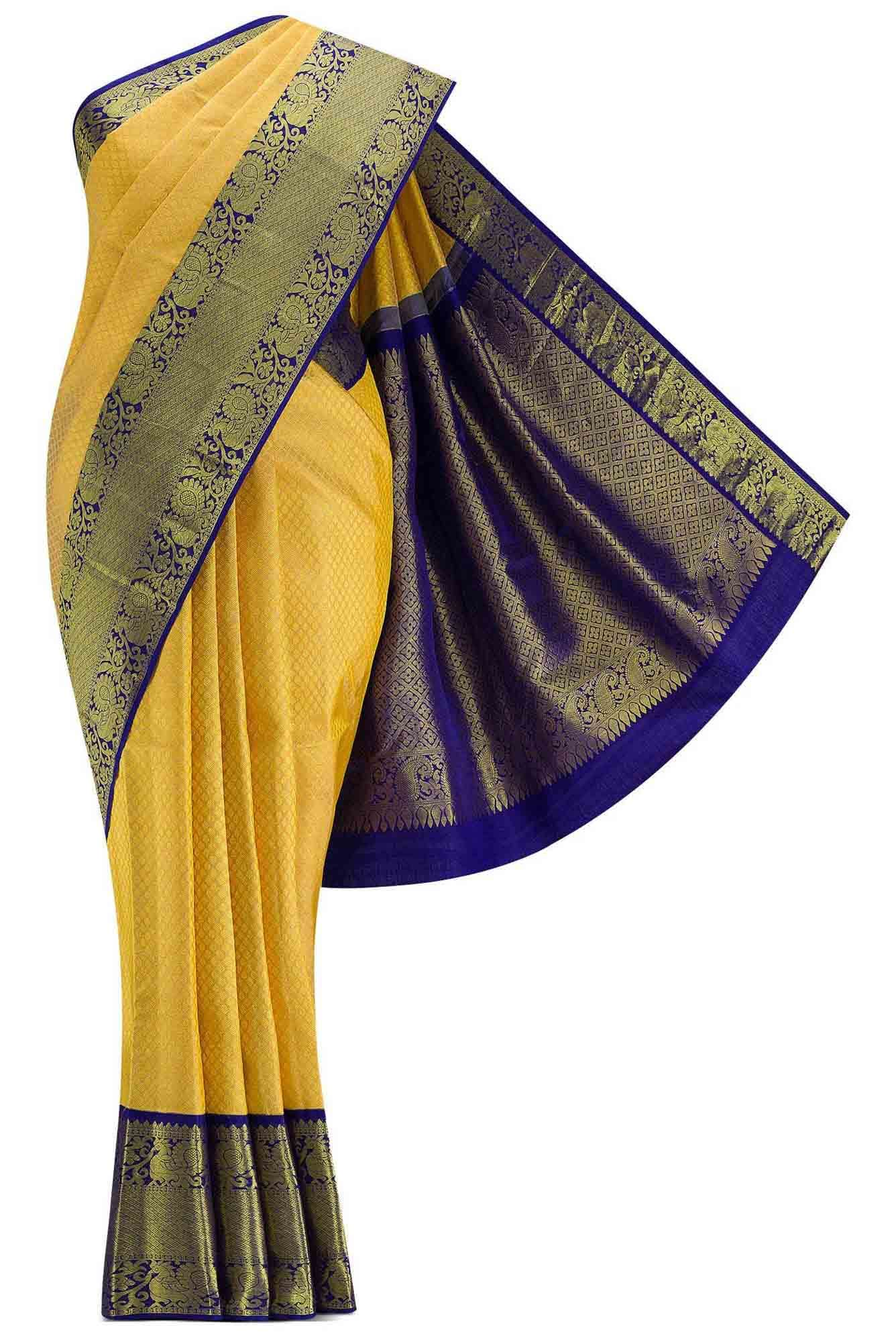 Sandal Dual Tone Kanchipuram Silk Saree