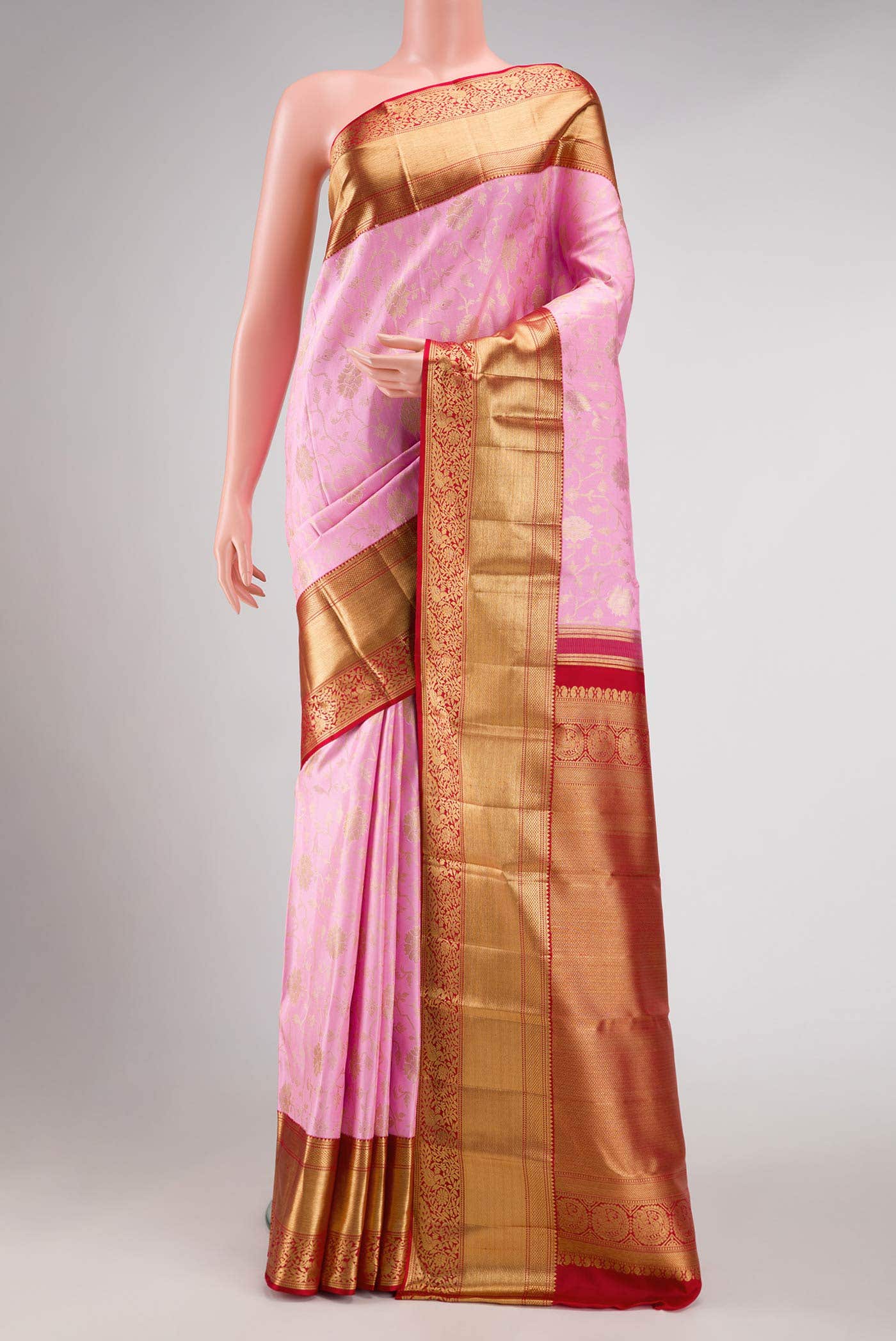 Pink Kanchipuram Silk Saree