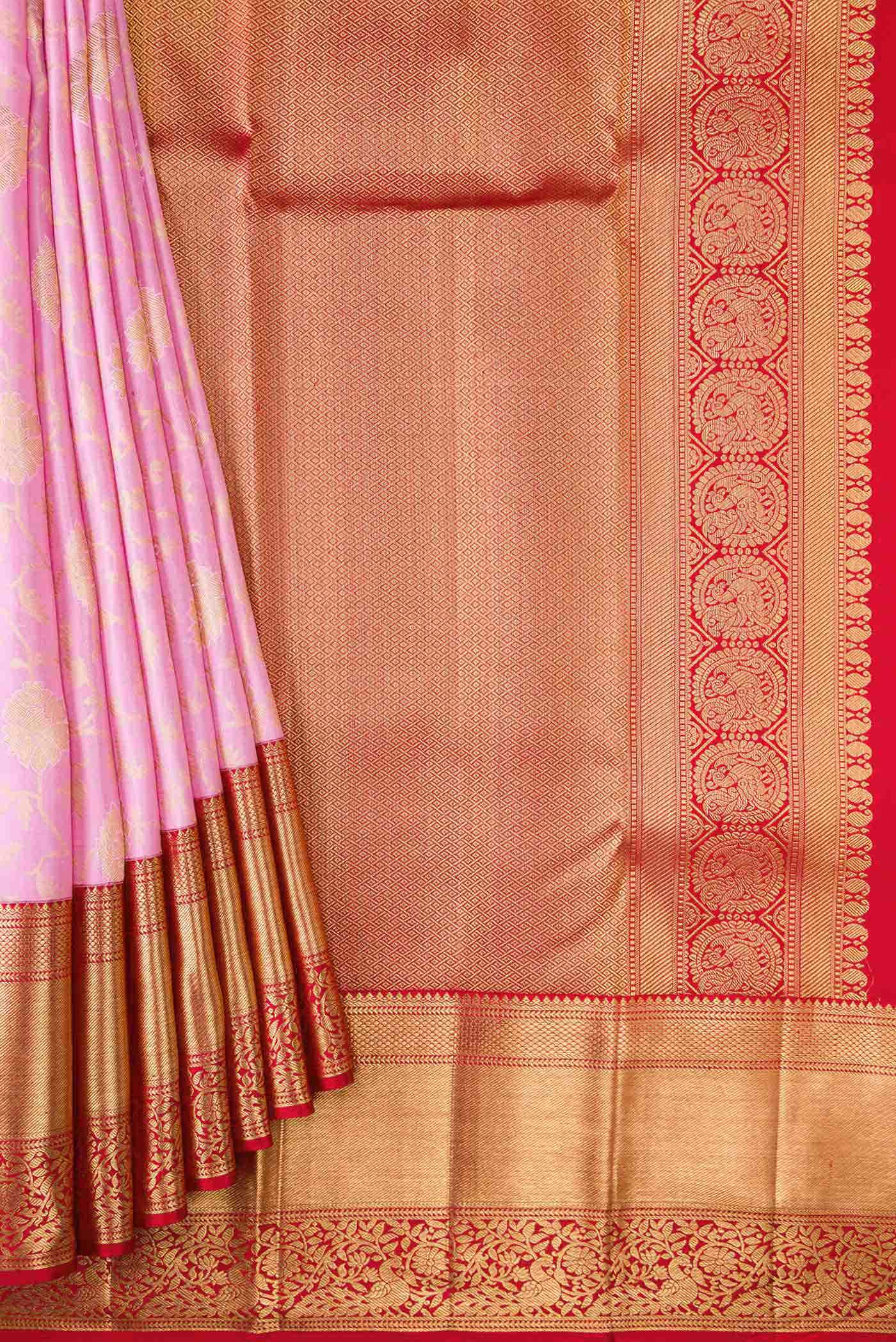 Pink Kanchipuram Silk Saree