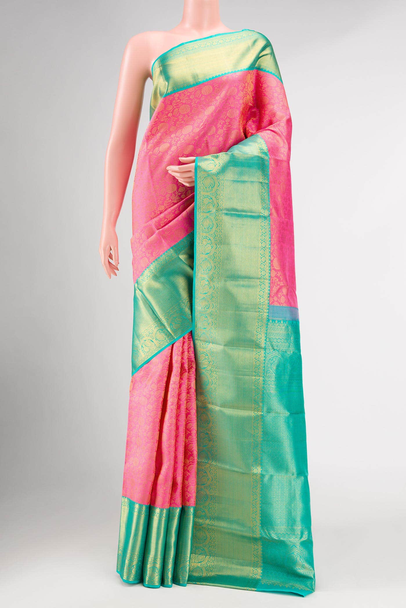 Pink Kanchipuram Silk Saree