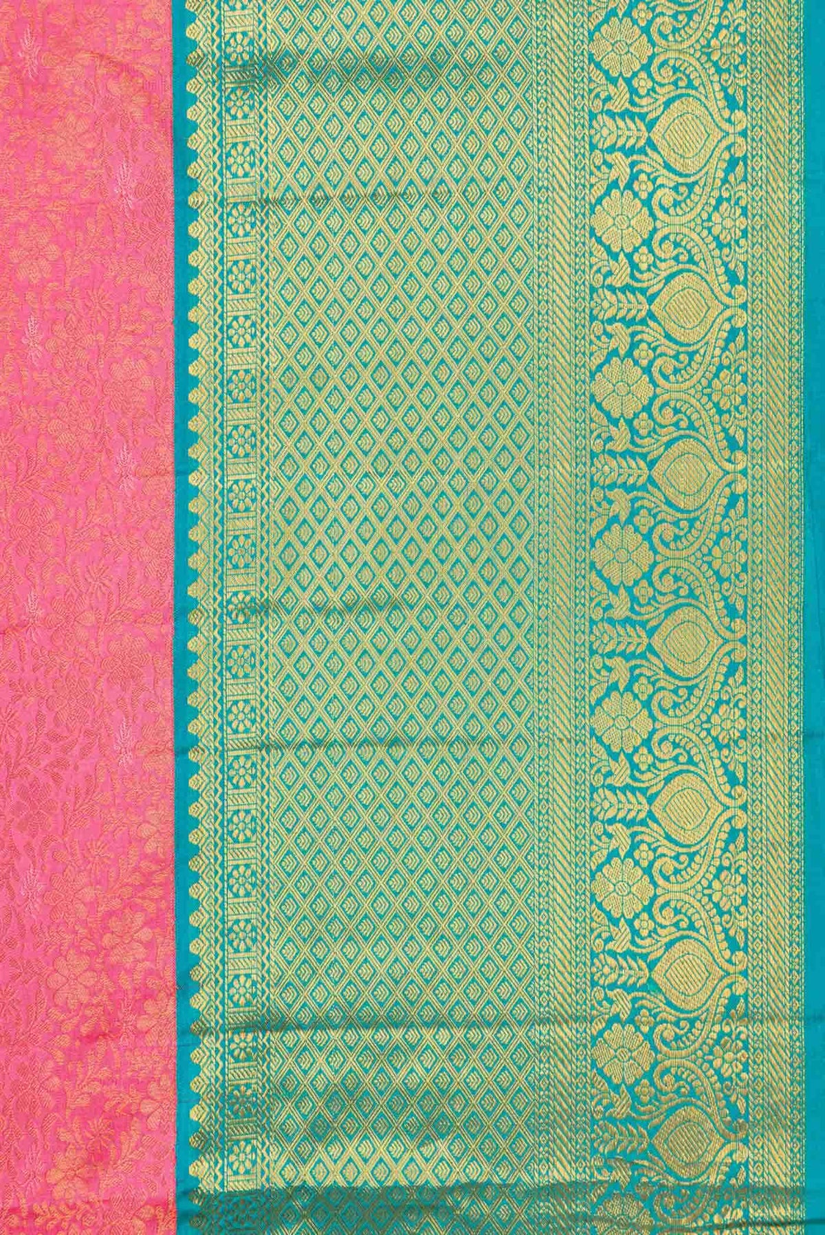 Pink Dual Tone Kanchipuram Silk Saree