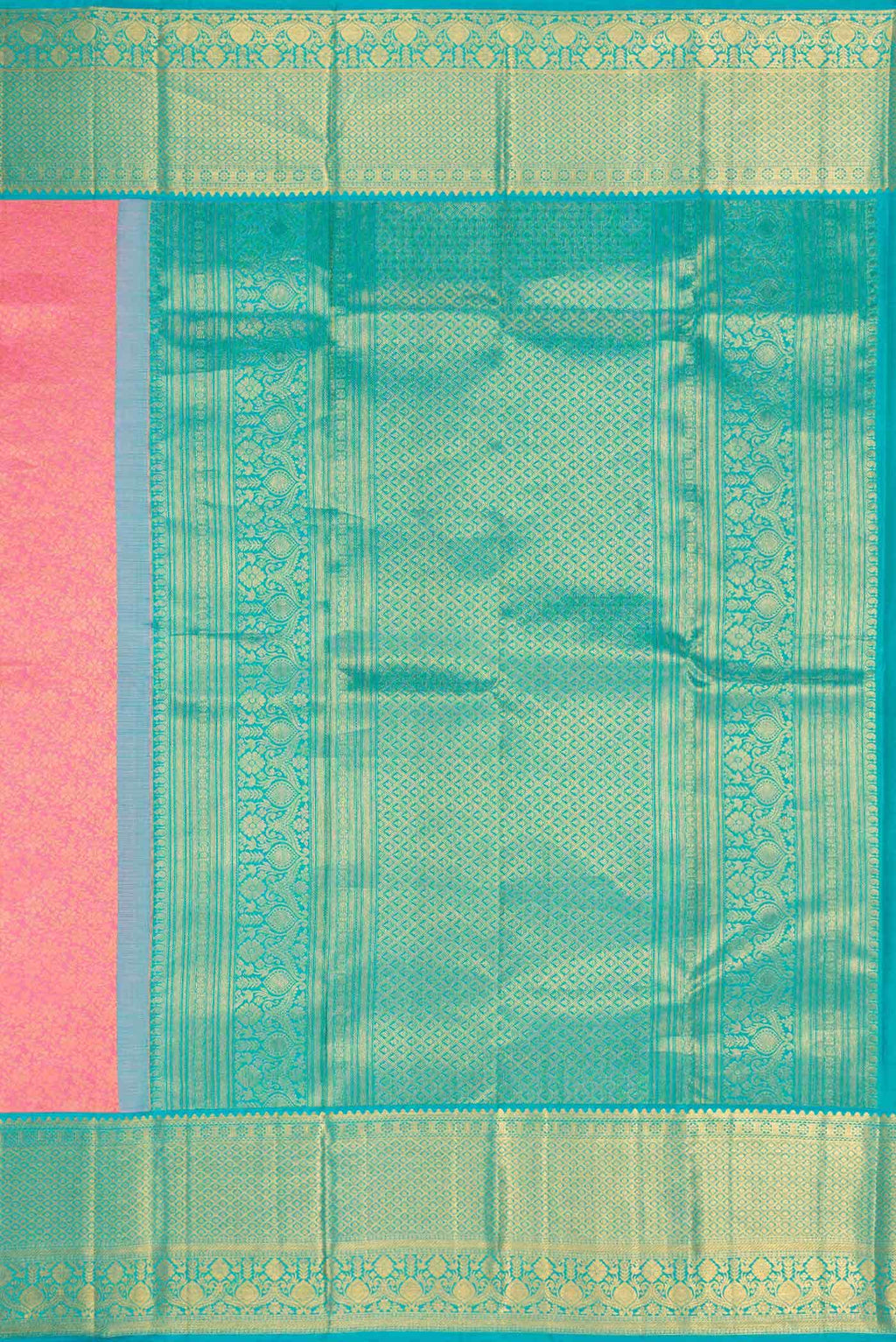 Pink Dual Tone Kanchipuram Silk Saree