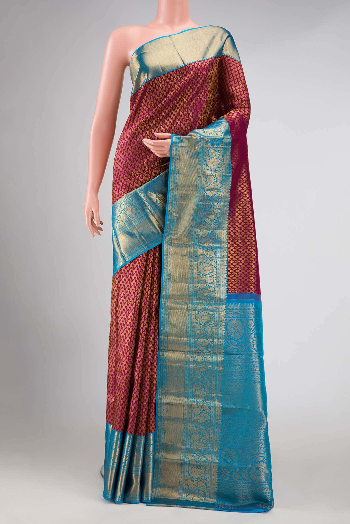 Maroon Kanchipuram Silk Saree