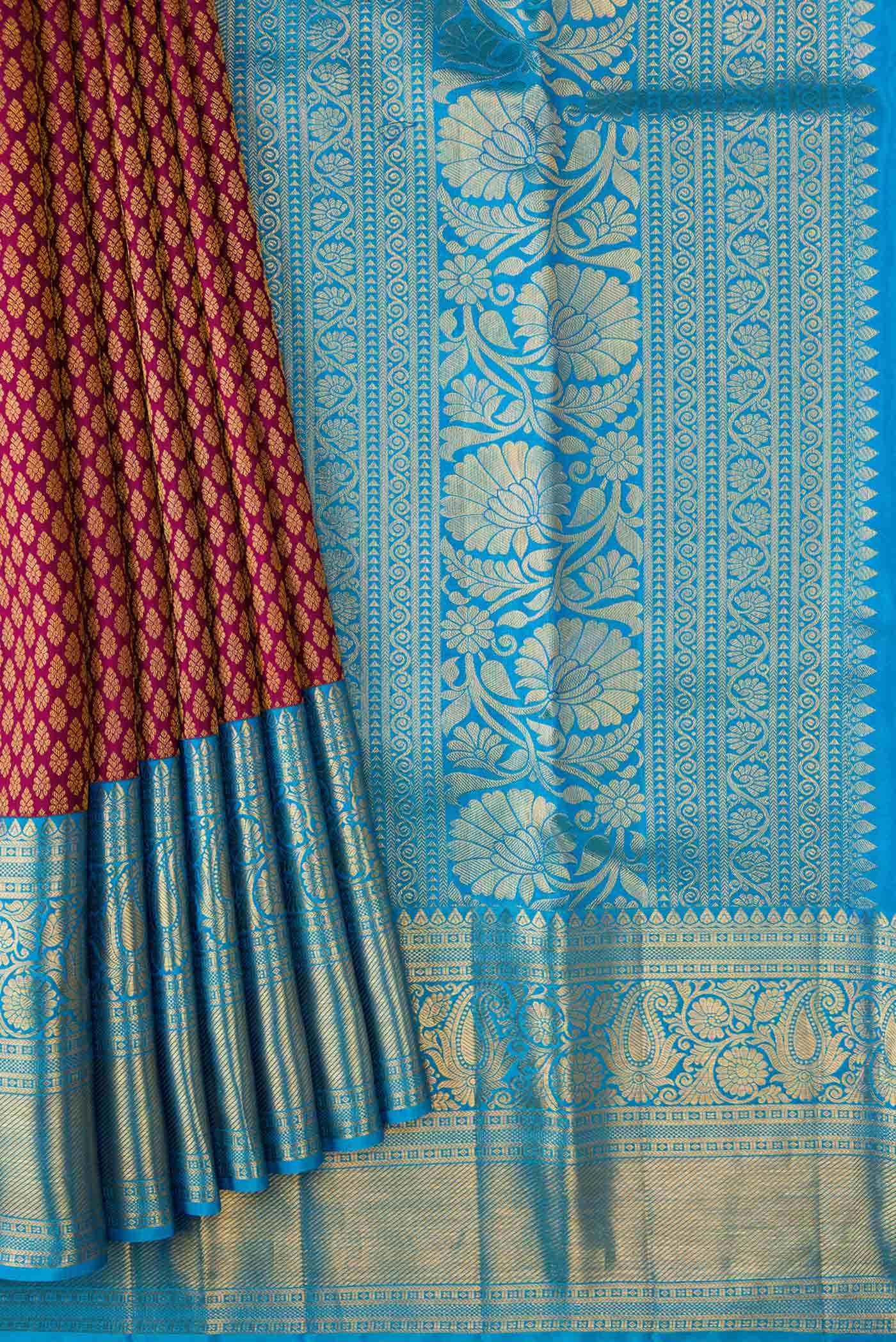 Maroon Kanchipuram Silk Saree