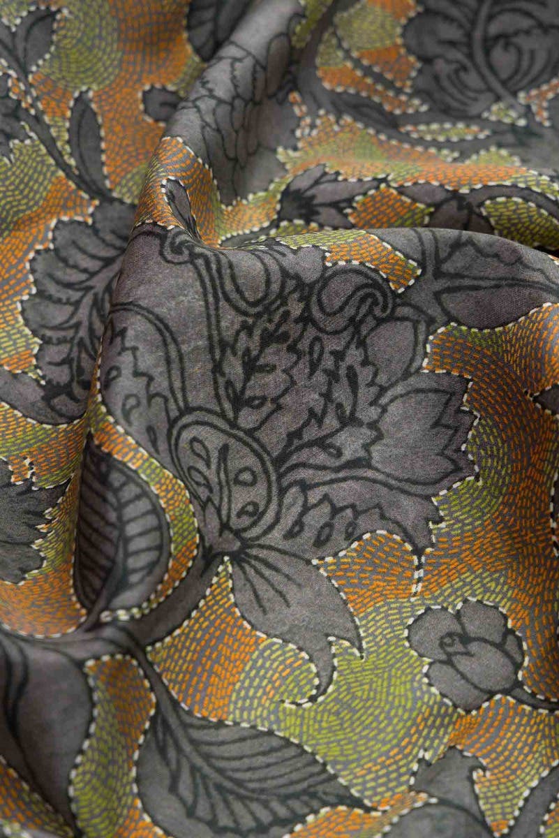 Grey Dual Tone Kanchipuram Silk Saree