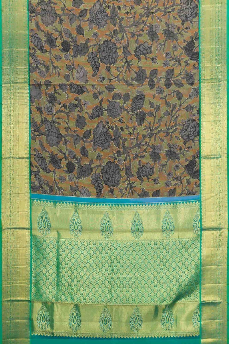 Grey Dual Tone Kanchipuram Silk Saree
