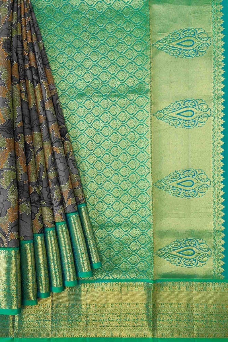 Grey Dual Tone Kanchipuram Silk Saree