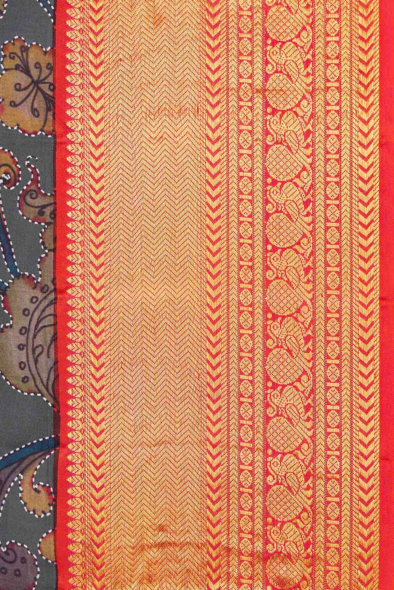 Blue Grey Dual Tone Kanchipuram Silk Saree