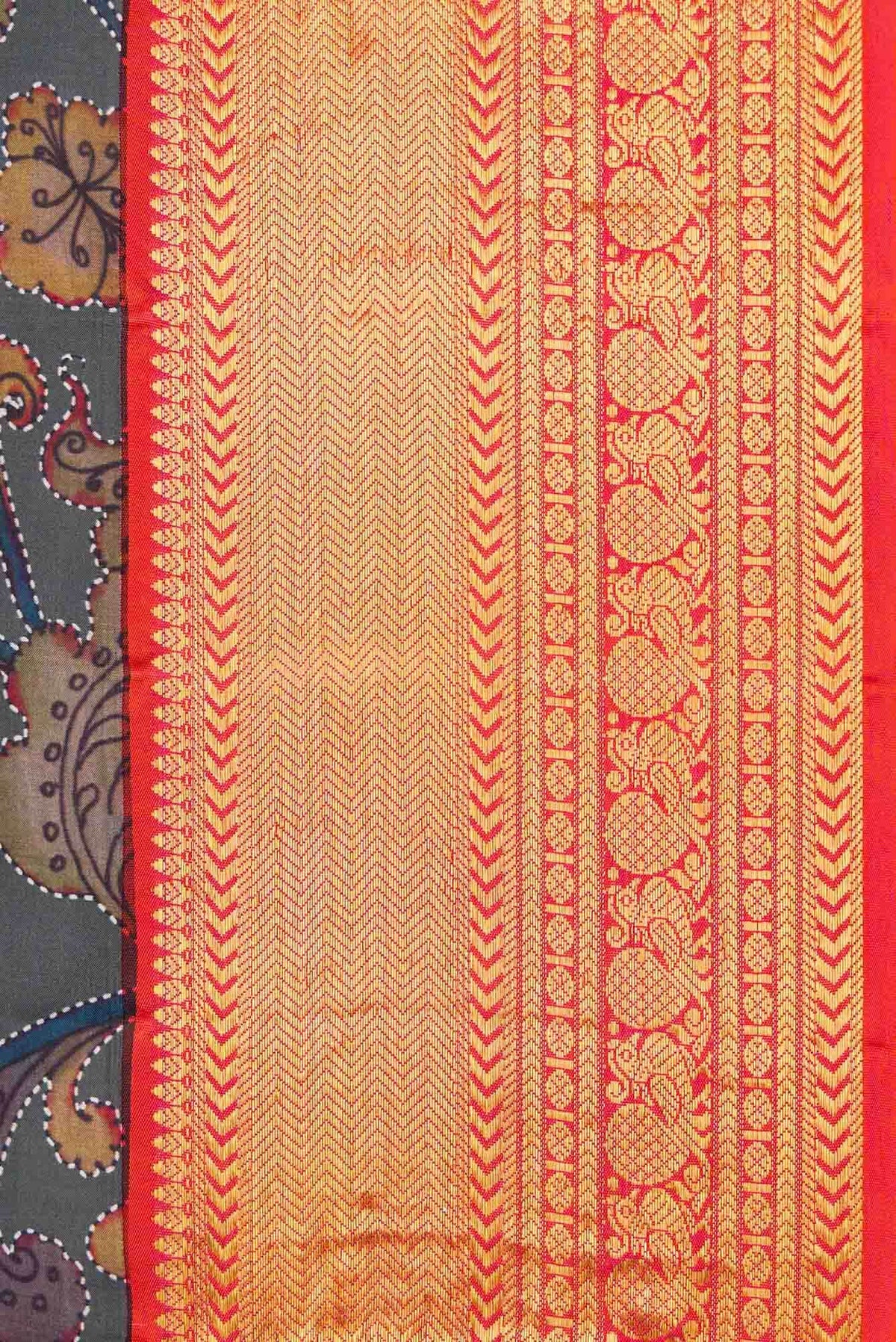 Blue Grey Dual Tone Kanjivaram Silk Saree