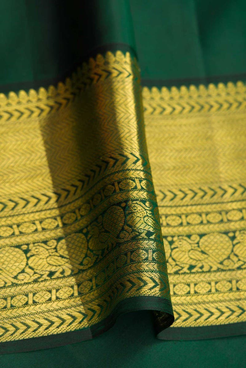Blue Grey Dual Tone Kanjivaram Silk Saree