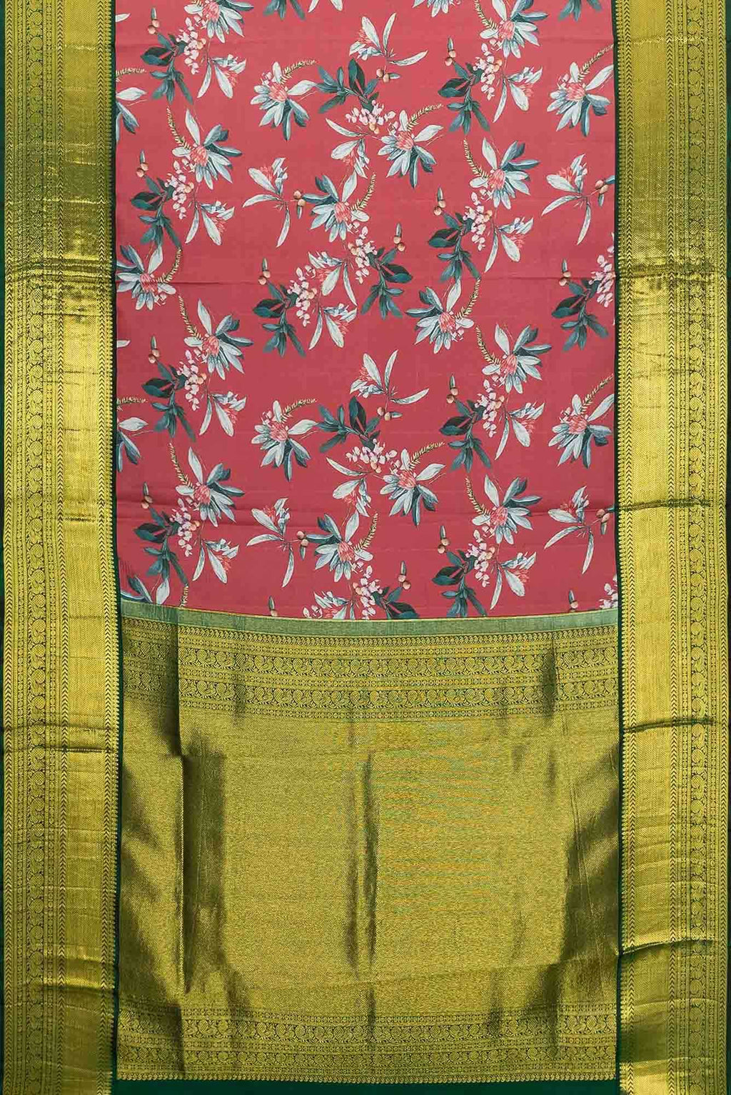 Dark Pink Dual Tone Kanchipuram Silk Saree