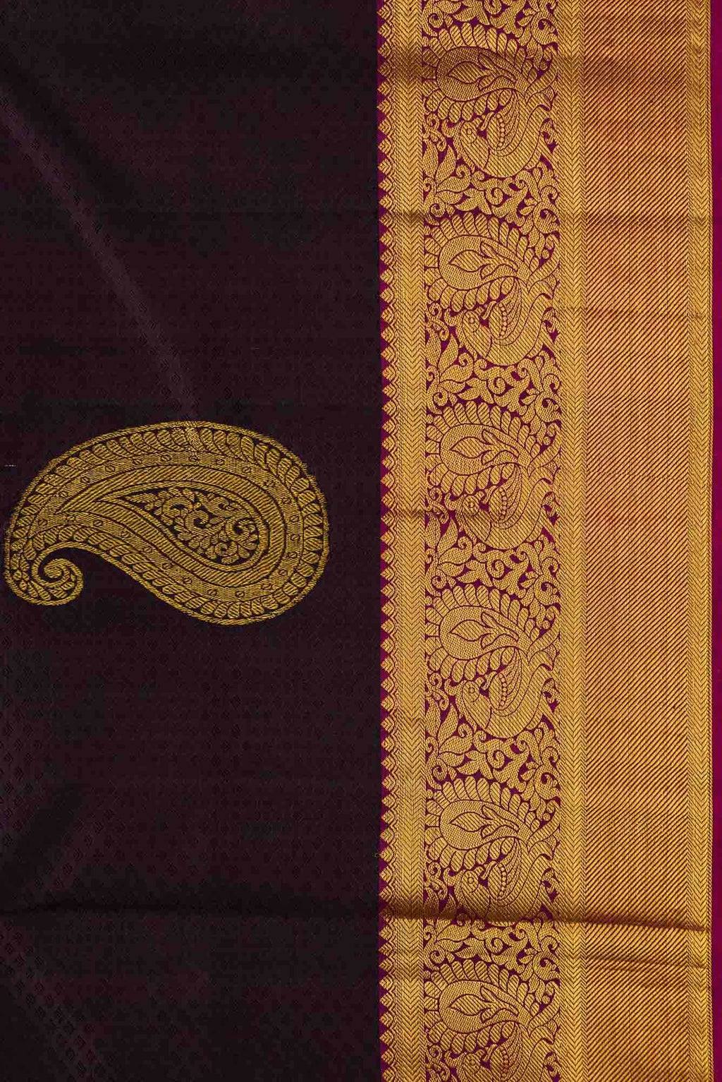 Black Dual Tone Kanchipuram Silk Saree