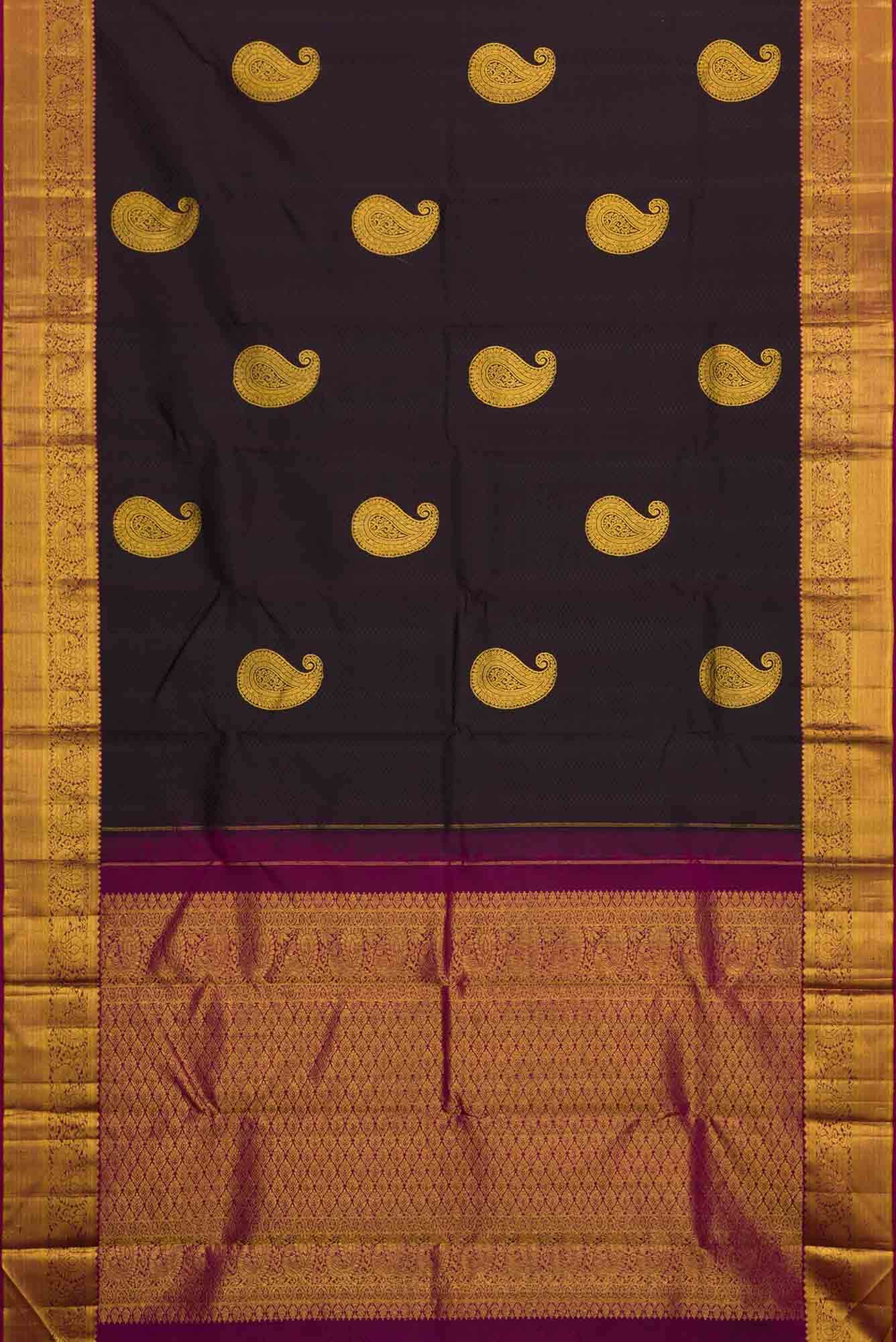 Black Dual Tone Kanchipuram Silk Saree