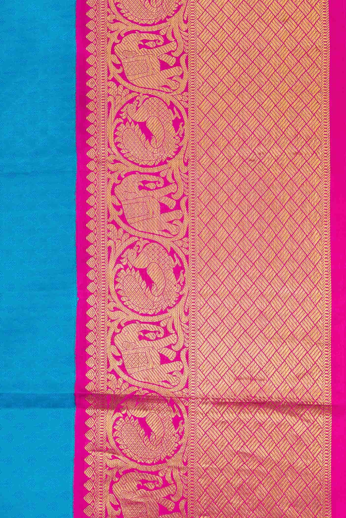Sky Blue Kanchipuram Silk Saree