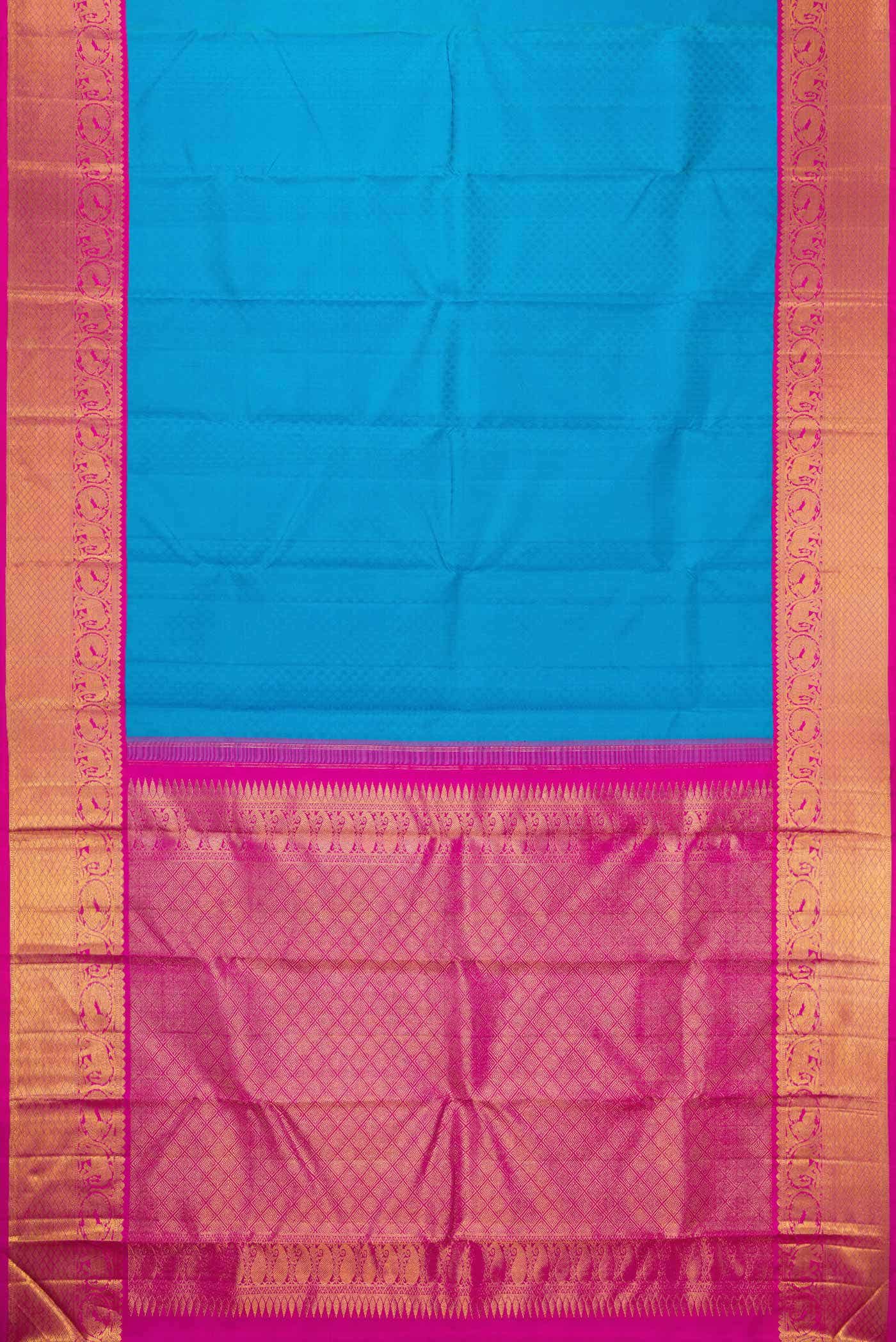 Sky Blue Kanchipuram Silk Saree
