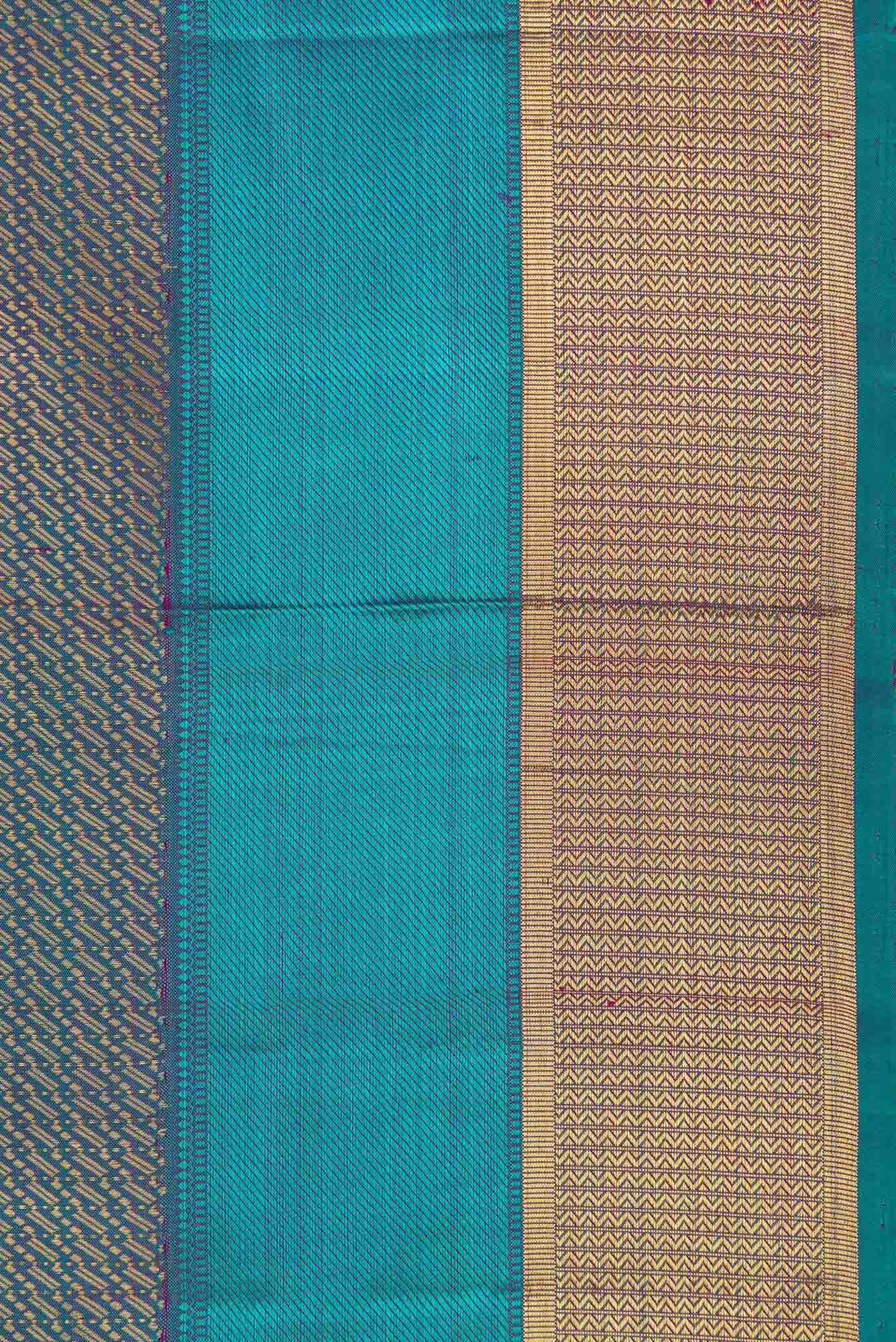 Blue with pink Color Kanjivaram Silk Saree