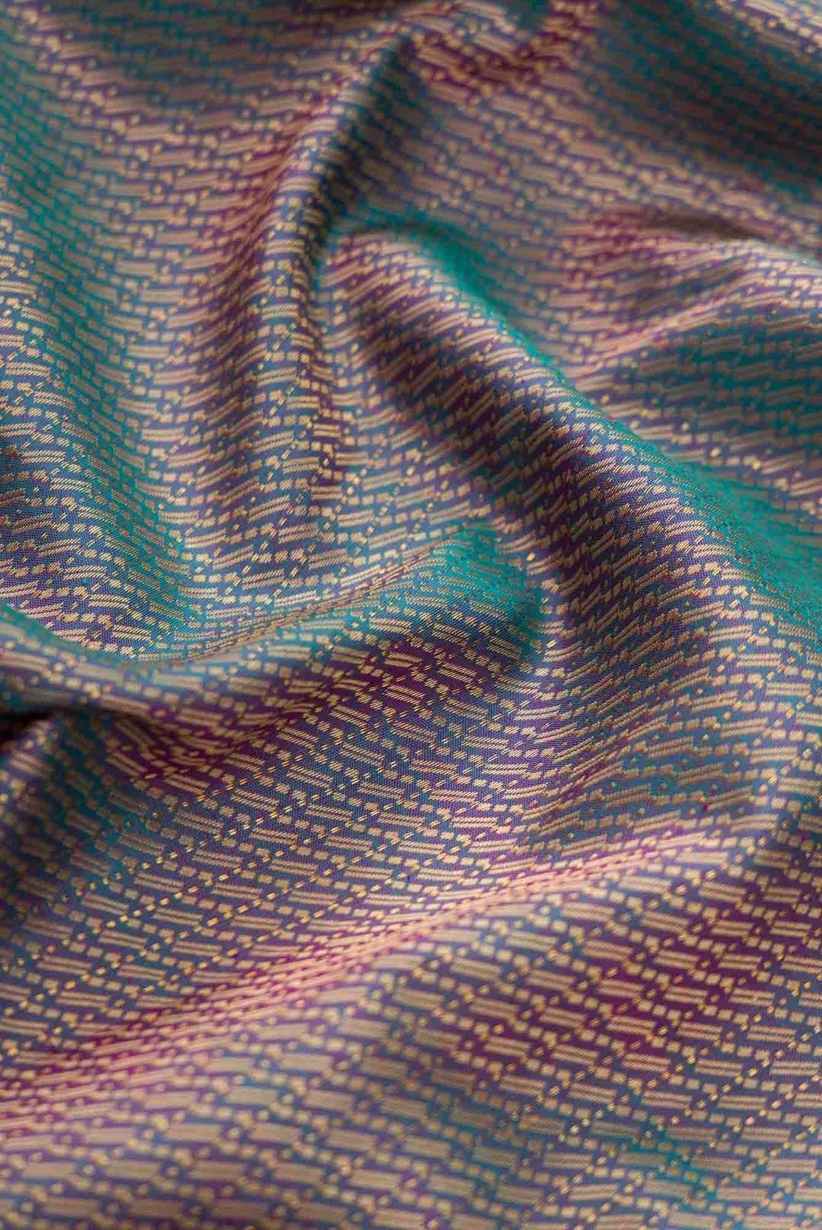 Blue with pink Color Kanjivaram Silk Saree