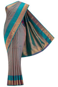 Blue with pink Color Kanjivaram Silk Saree