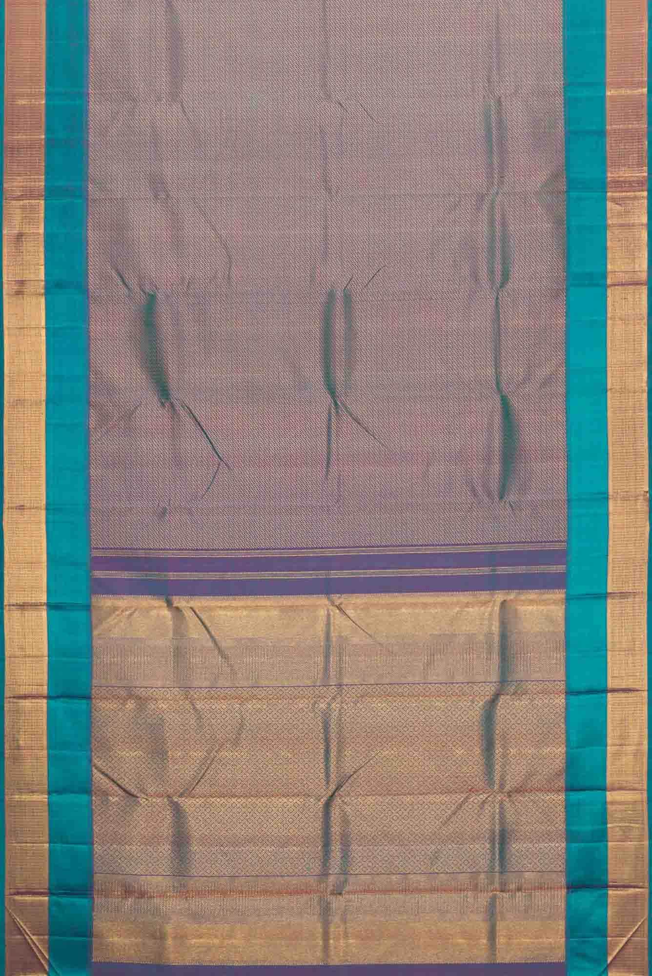 Blue with pink Color Kanjivaram Silk Saree