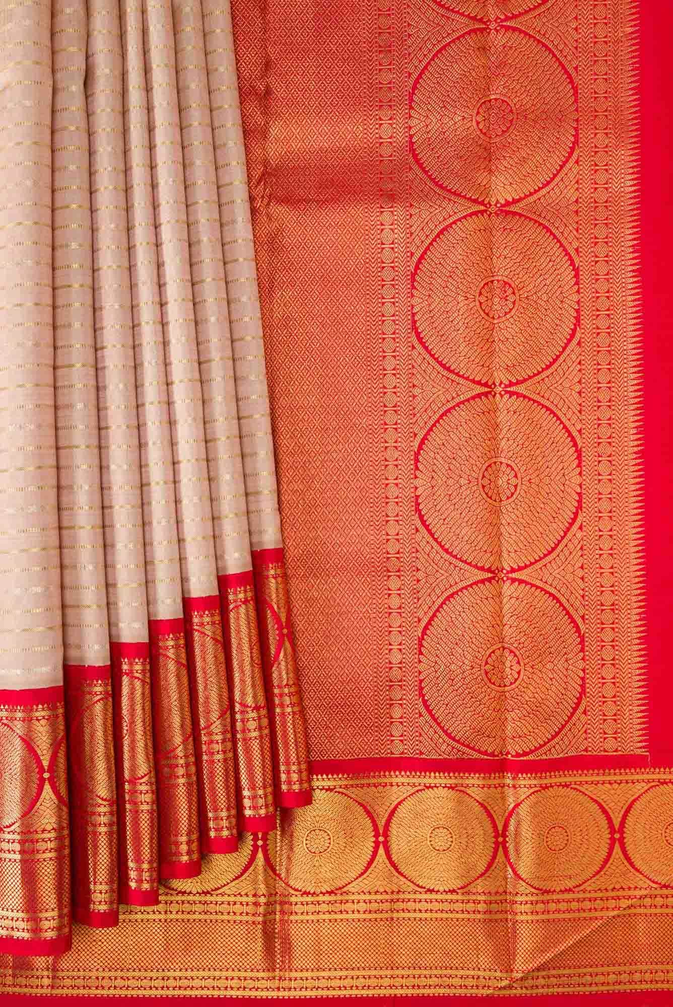 Pure Silk Pure Zari Brown Dual Tone Kanchipuram Saree
